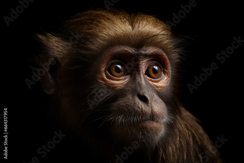 Image of a primate captured in a photograph. Generative AI