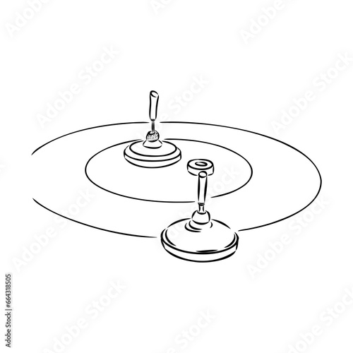 bavarian curling sport, vector sketch . Vector element of winter ice sports.