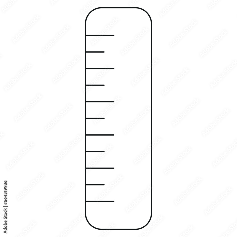 Outlined school supplies. Ruler. Vector illustration Outlined school supplies. Ruler. Vector illustration