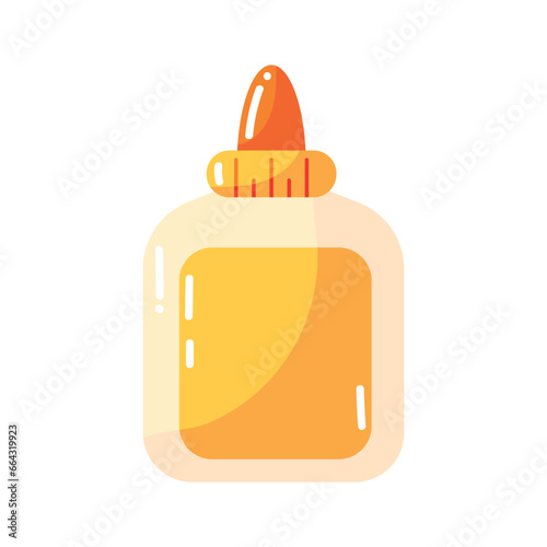 Cartoon glue tube. School supplies. Doodle style. Vector illustration