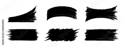Vector paintbrush set. Brush strokes templates. Grunge design elements. Black watercolor texture brushstroke. Dirty distress texture banners.