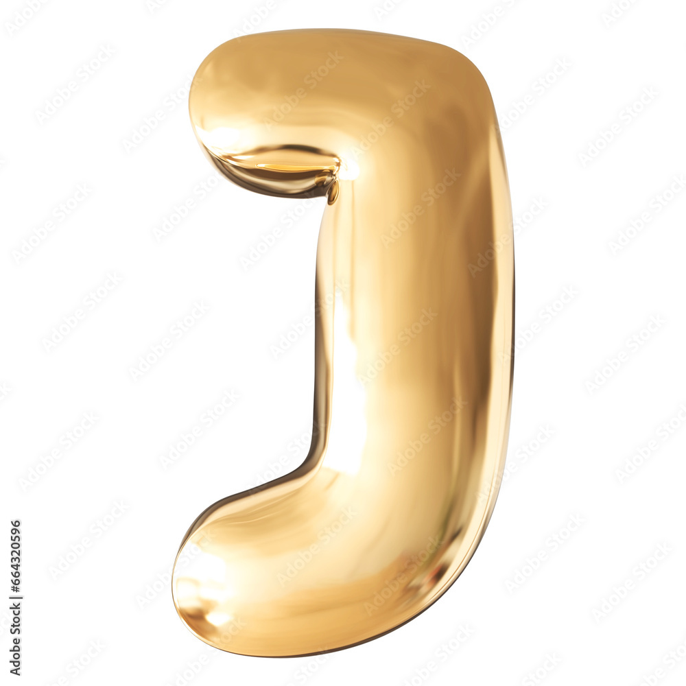 Gold Letter J Font Bubble