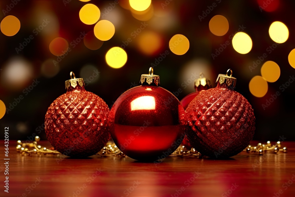 Christmas balls with out-of-focus background Christmas balls with out-of-focus background