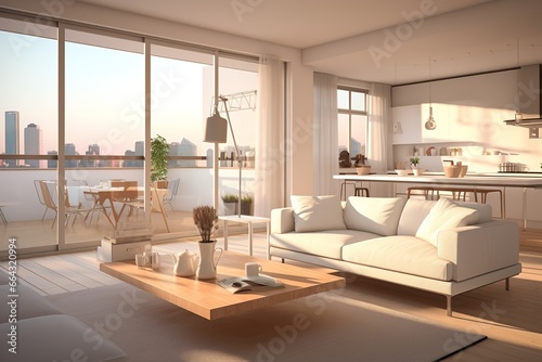 Minimalist interior design of modern living room. © arhendrix