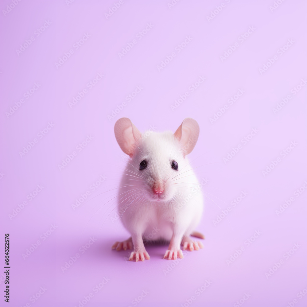 A delicate mouse resting on a soothing purple background, captured with minimal retouching for a clean and stylish look, showcasing the gentle nature of this tiny creature. A delicate mouse resting on a soothing purple background, captured with minimal retouching for a clean and stylish look, showcasing the gentle nature of this tiny creature.