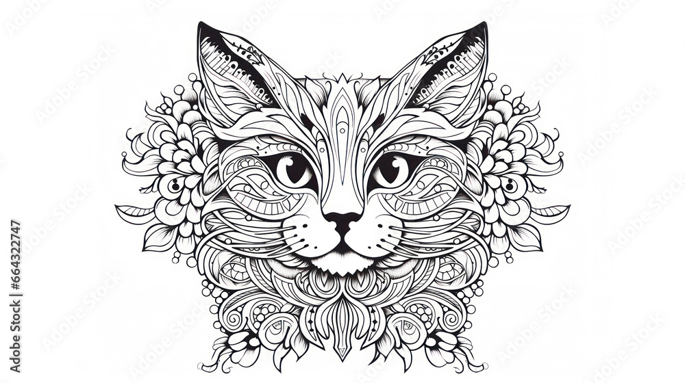 Cute turkish angora in animal coloring page perfect for kids and ...