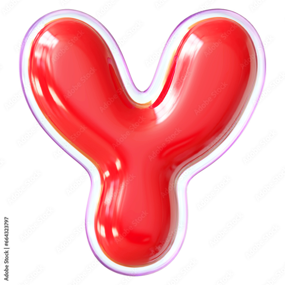 Red Letter Y Font Bubble
