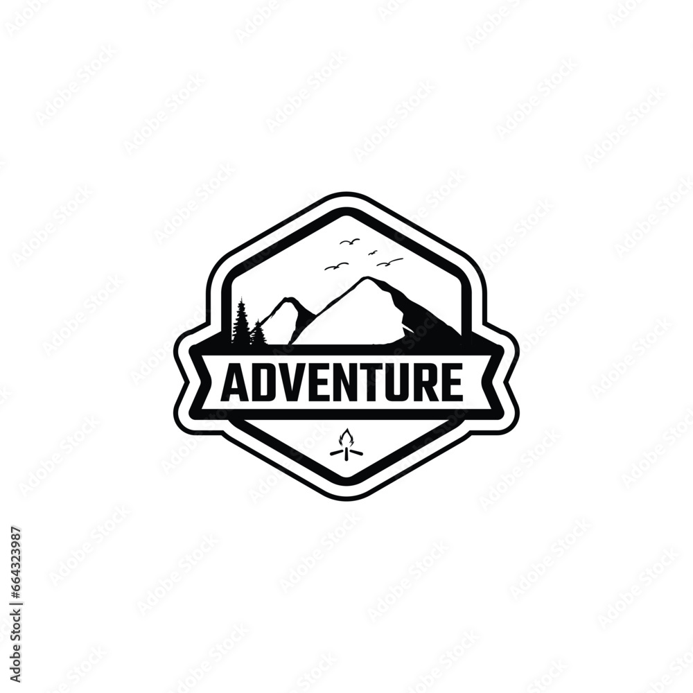 Mountain Logo, Adventure logo. vector illustration for t-shirt and other