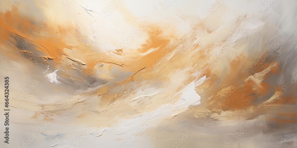 AI Generated. AI Generative. Soft golden beige color abstract watercolor ink drawing painting decorative background. Graphic Art