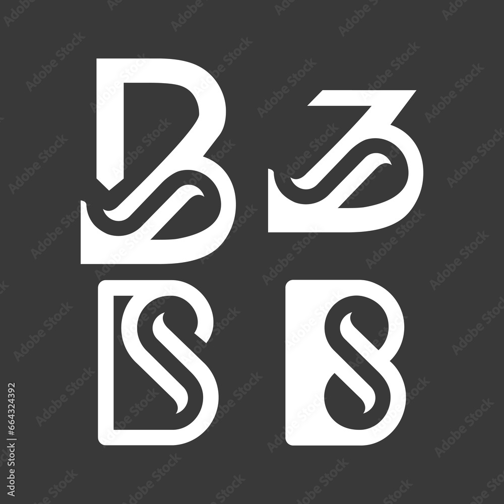 The Logo are monogram of letter B and S. Infinity, elegant and outline. The Logo are monogram of letter B and S. Infinity, elegant and outline.