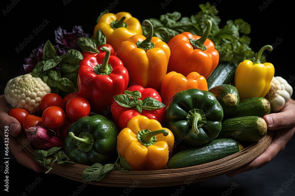 Portrait of a beautiful joyful woman surrounded by fresh juicy vegetables Portrait of a beautiful joyful woman surrounded by fresh juicy vegetables