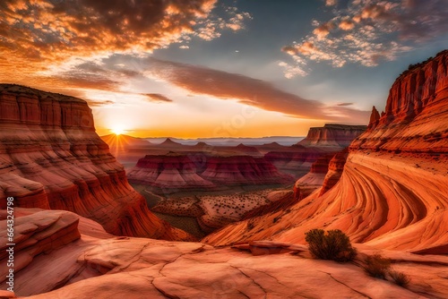  desert valley at sunset.