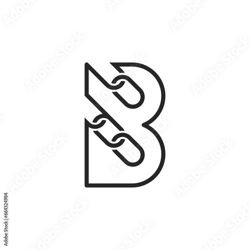 The Logo is a chain and letter B. elegant and outline.