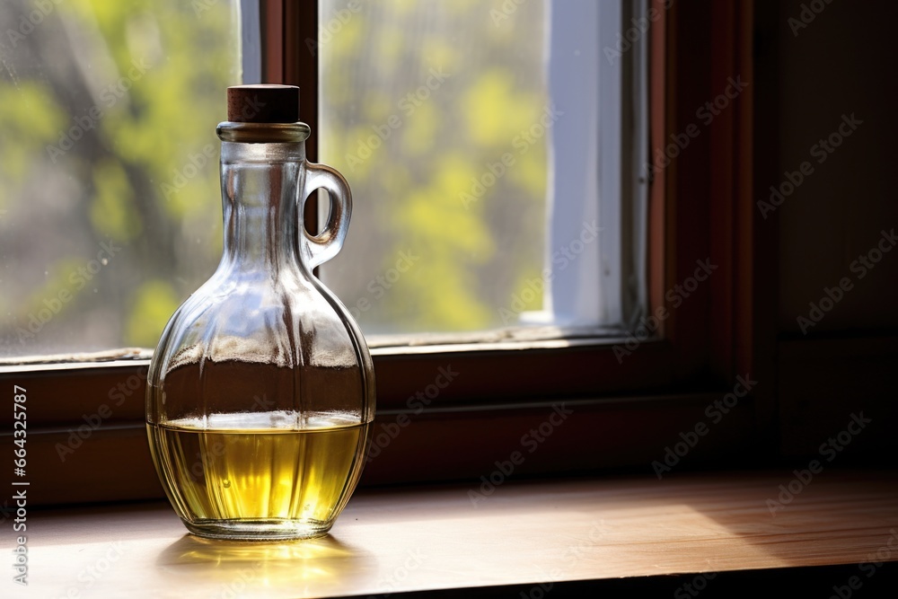 naturalvinegar placed next to a cleaned glass window naturalvinegar placed next to a cleaned glass window