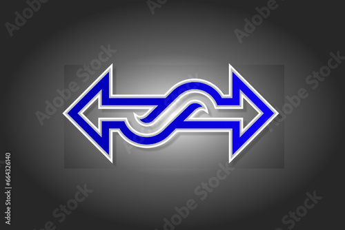 Infinity Arrow Toggle Pointing Direction Vector Space Title