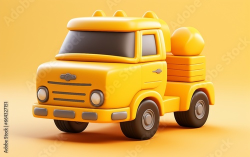 Playful Yellow Truck Art