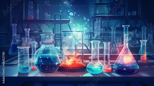 scientist conducting experiments in a modern chemical laboratory - laboratory concept