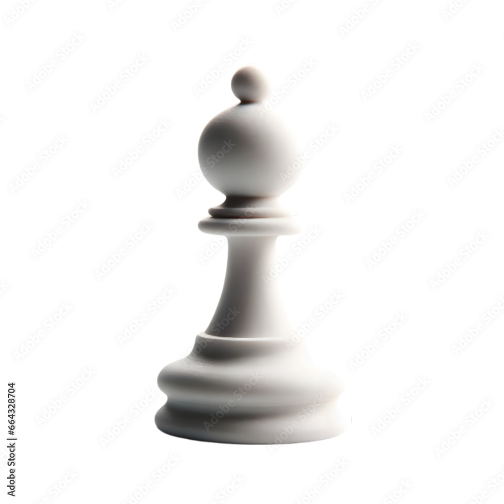 White chess bishop isolated on transparent background, chess piece, chess game, board game White chess bishop isolated on transparent background, chess piece, chess game, board game