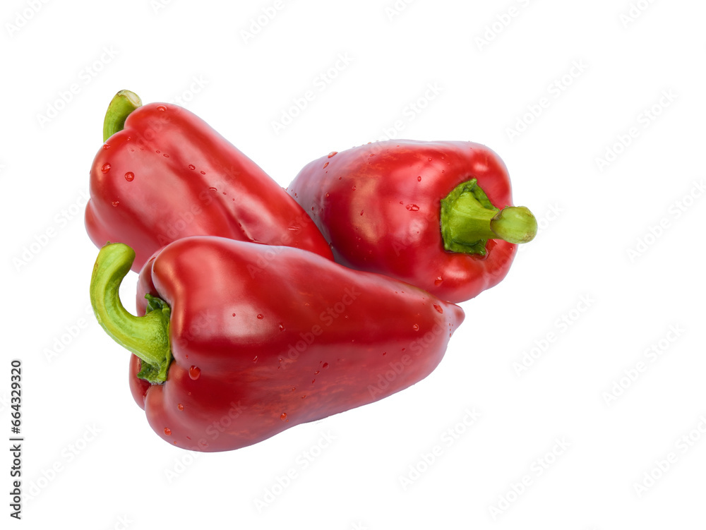 Red bell peppers (paprika) isolated with transparent layer Red bell peppers (paprika) isolated with transparent layer