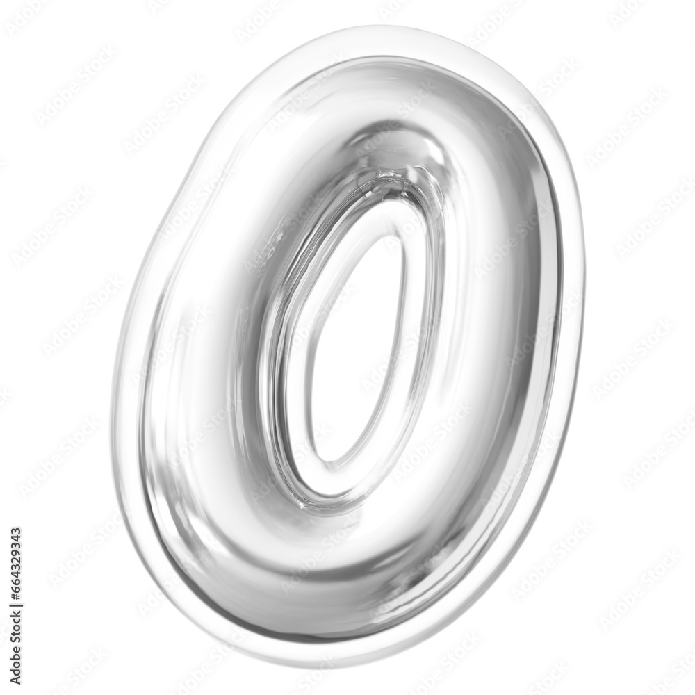 Silver Letter O Font Bubble