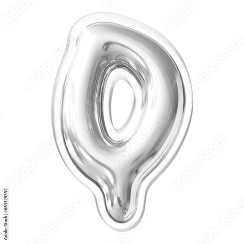 Silver Letter Q Font Bubble