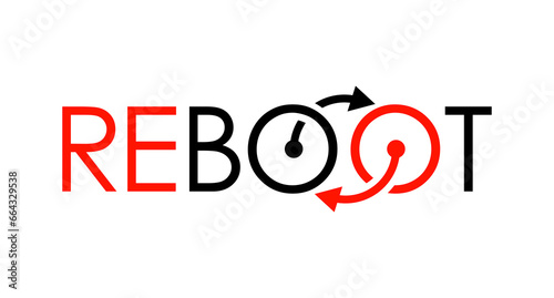 vector is the word R E B O O T. Elegant and outline
