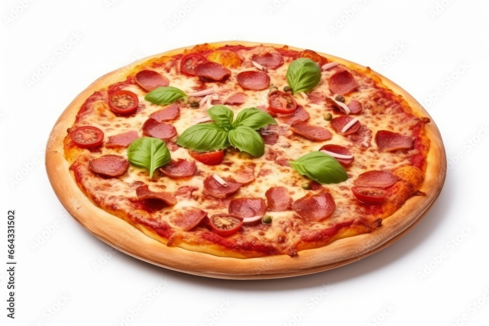 Pizza isolated on white background.