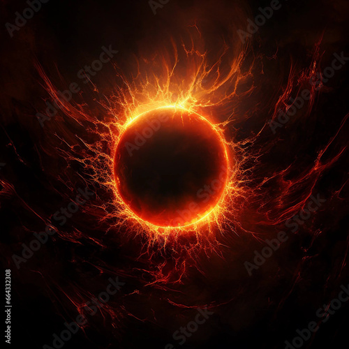 Fiery Solar Eclipse Artwork Backdrop