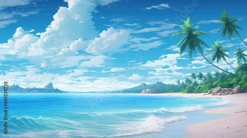 beach with palm trees © IR-Creative