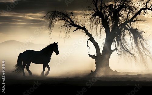 Elegant Horse at Night