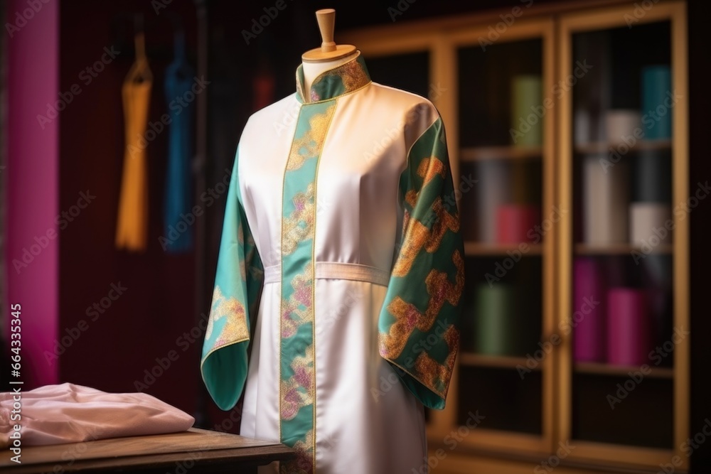 silk-made priest robe on a tailors mannequin