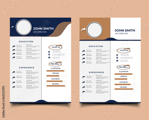Free PSD clean and modern resume or cv template
