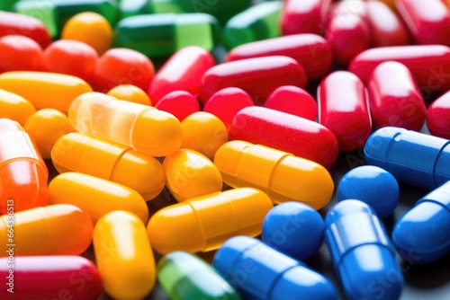 detailed close-ups of multivitamin pills and dietary supplements