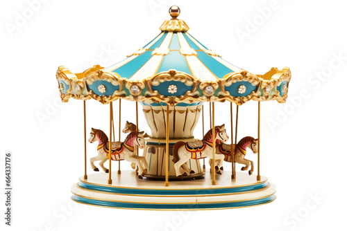 Toy Merry Go Round isolated on transparent background, Generative Ai photo