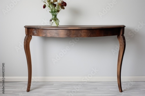 half-moon console table with cabriole legs photo