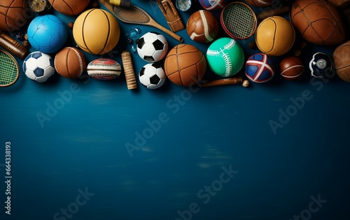 Appealing Top-View Medley of Sports Equipment