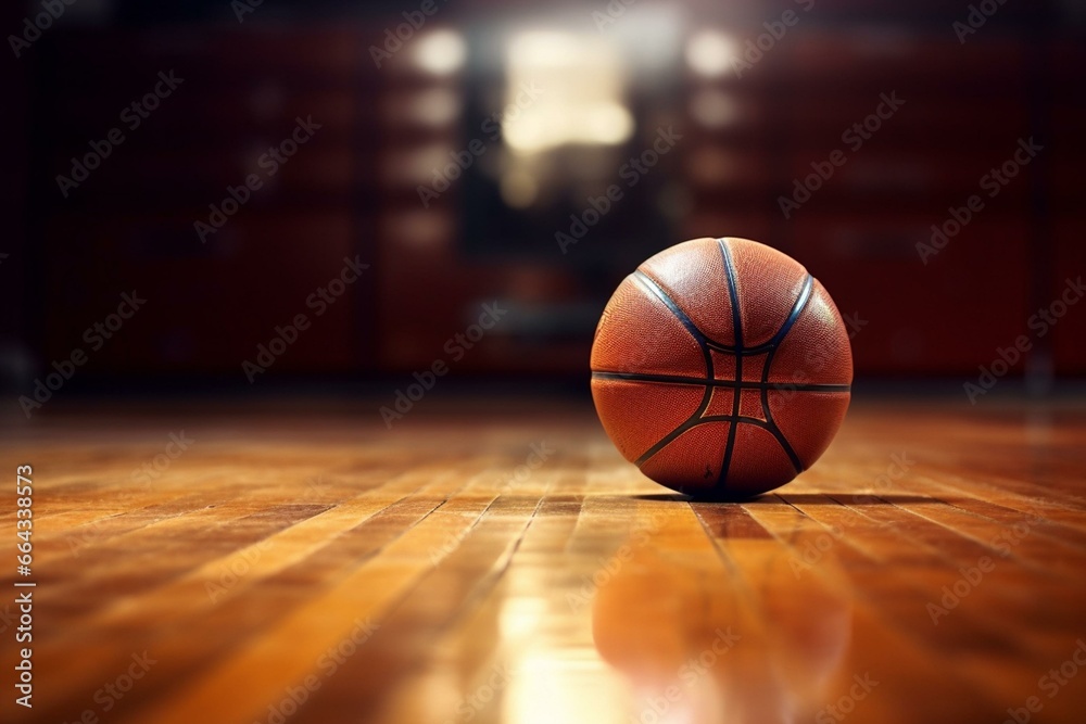 Basketball ball on floor. Generative AI