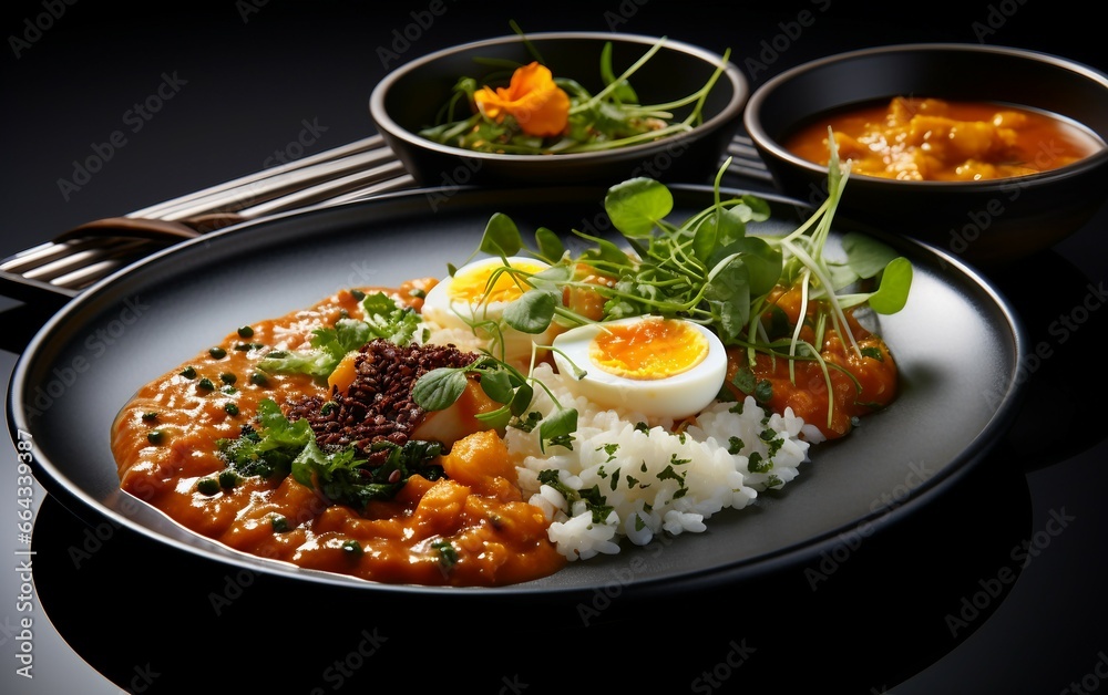 Delightful Curry Dish with boiled eggs and rice