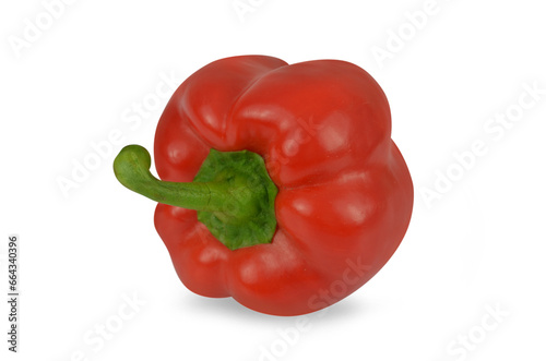 Red pepper with shadow, isolated, on a transparent background. Png ready to use. 