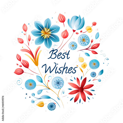best wishes, greeting, postcard, card, flower, illustration, greeting card