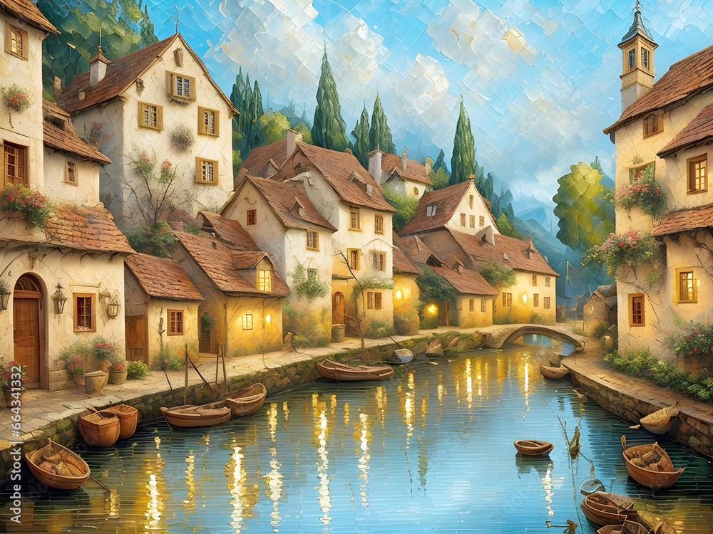 Fototapeta premium European village from 17th century