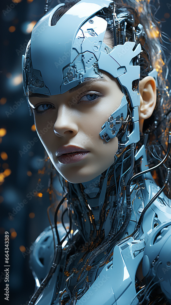 Future human woman concept Future human woman concept