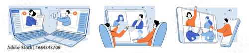 Conference group meeting. Vector illustration. Presentations convey information and ideas effectively Brainstorming sessions foster creativity and generate innovative solutions Design influences