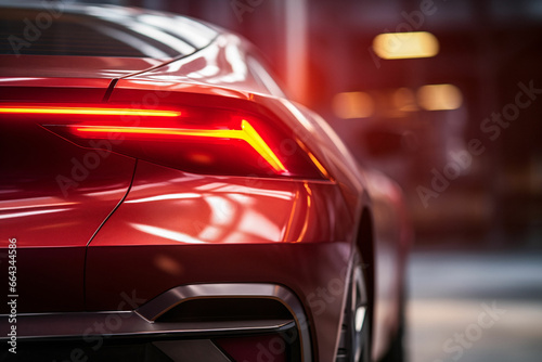 Back bumper and back lights of a sport car. © PicMedia