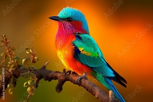 Vibrant bird with captivating colors. Generative AI