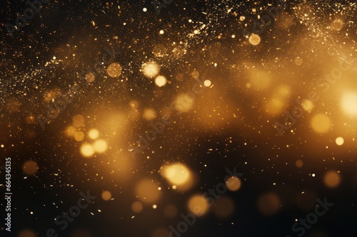 abstract golden light bokeh and shimmering particles christmas background