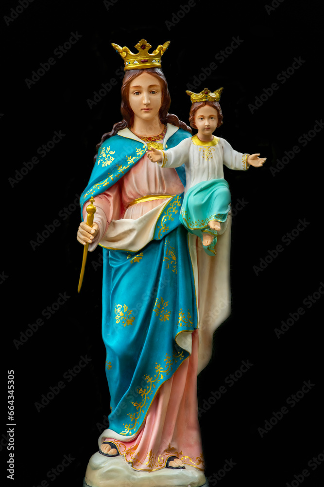 The beautiful statue of Mary Help of Christians in Parish Church of St. John Bosco, Jakarta - Indonesia. The beautiful statue of Mary Help of Christians in Parish Church of St. John Bosco, Jakarta - Indonesia.