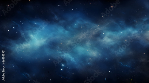 Stars on a Dark Blue Night Sky,  The cosmos filled with countless stars, blue space © Planetz
