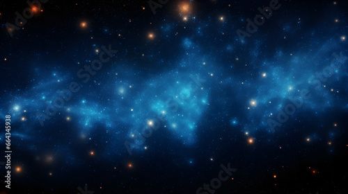Stars on a Dark Blue Night Sky   The cosmos filled with countless stars  blue space