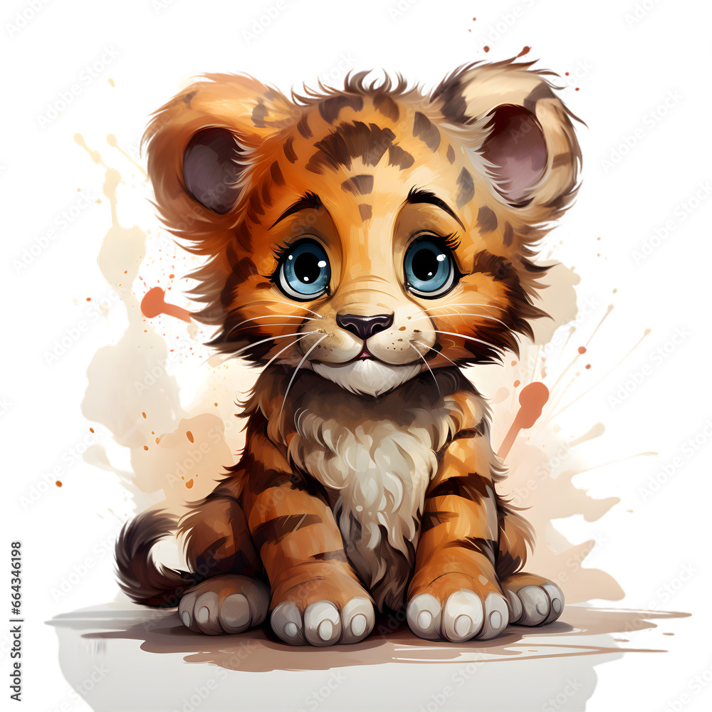 Obraz premium a cute adorable baby tiger generative ai, 